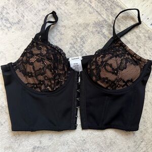 Black Lace Bustier by Garage
